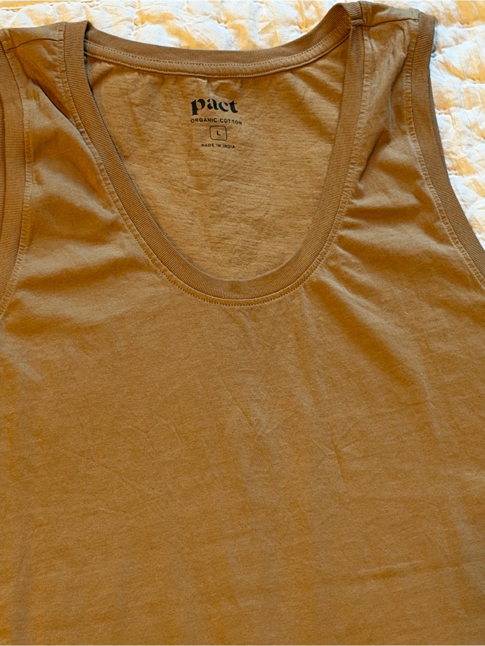 Pact Organic Cotton Tank Maxi Dress Brown Sleeveless Side Slit Size Large - Picture 2 of 5